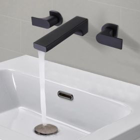 Wall Mounted Bathroom Sink Faucet with Double Lever Handles Bathroom Faucet