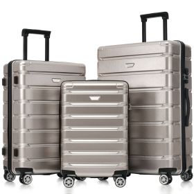 Hardshell Luggage Set 3 Piece, Durable ABS+PC Travel Suitcase with Spinner Wheels for Men Women (20/24/28 Inch) (Color: as Pic)