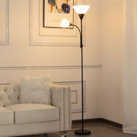 71.3' Tochiere Floor Lamp (Main Color: Black, Main Material: Metal)